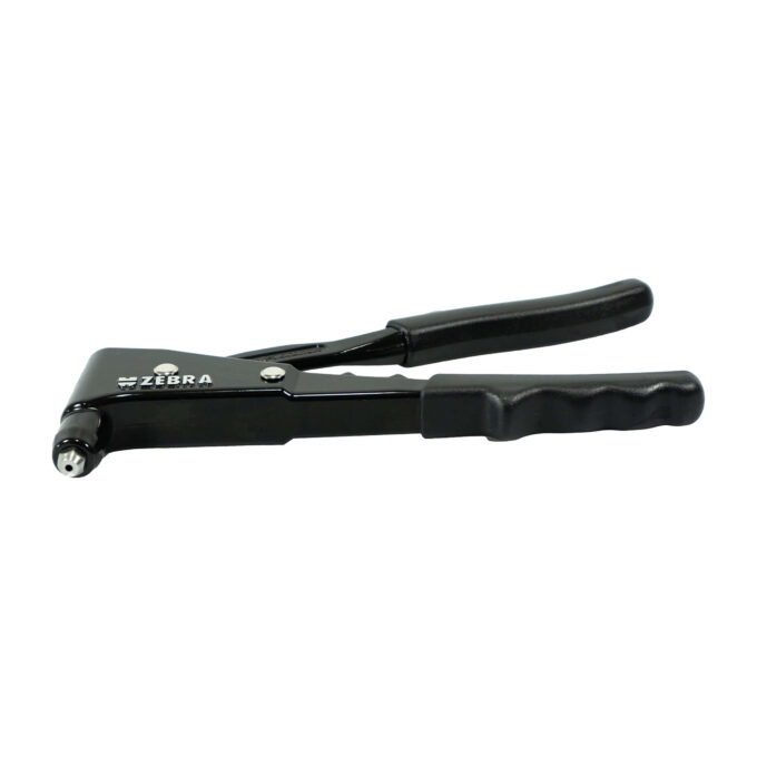 Handnietzange in schwarzer Ausführung mit ergonomischen Griffen, ideal für das schnelle und präzise Setzen von Blindnieten.