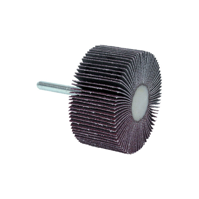 Schleiffächer mit Lamellen und Schaftaufnahme für präzises Schleifen von Metall- und Holzoberflächen.